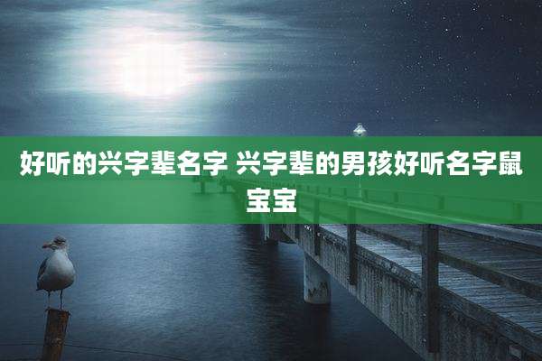 好听的兴字辈名字 兴字辈的男孩好听名字鼠宝宝