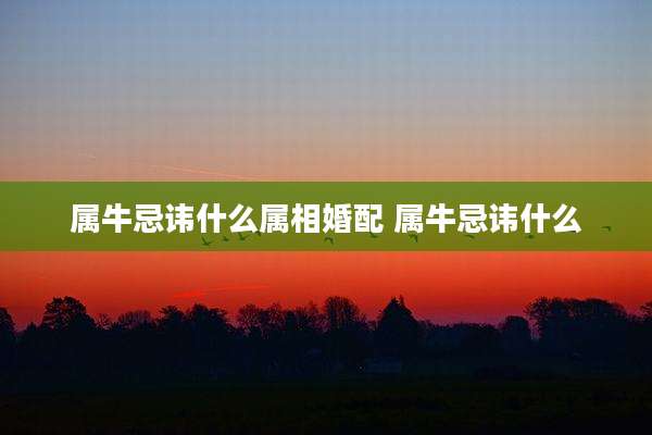 属牛忌讳什么属相婚配 属牛忌讳什么