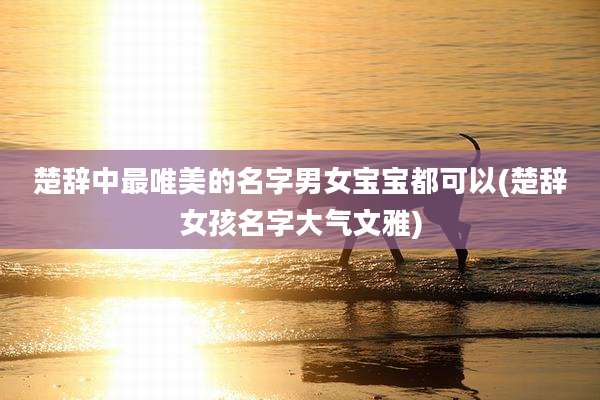 楚辞中最唯美的名字男女宝宝都可以(楚辞女孩名字大气文雅)