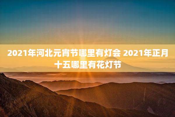 2021年河北元宵节哪里有灯会 2021年正月十五哪里有花灯节