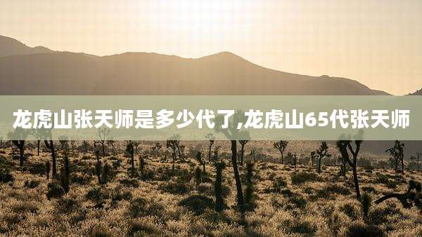 龙虎山张天师是多少代了,龙虎山65代张天师