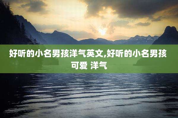 好听的小名男孩洋气英文,好听的小名男孩 可爱 洋气