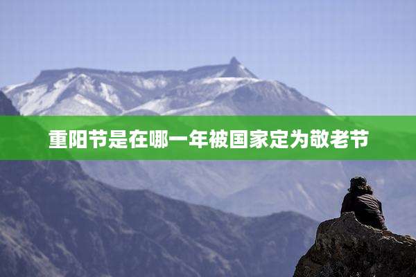 重阳节是在哪一年被国家定为敬老节