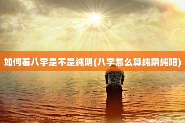 如何看八字是不是纯阴(八字怎么算纯阴纯阳)