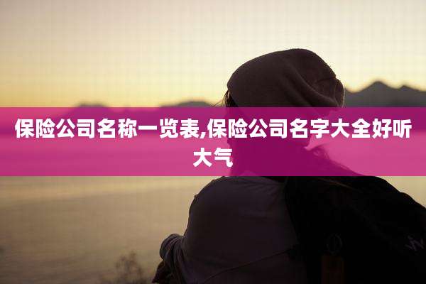 保险公司名称一览表,保险公司名字大全好听大气
