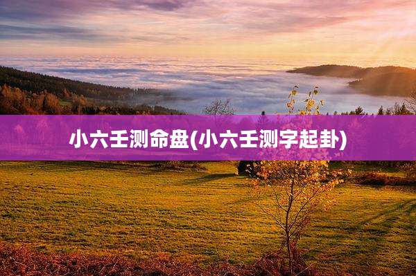 小六壬测命盘(小六壬测字起卦)