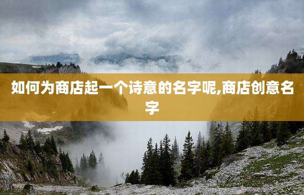 如何为商店起一个诗意的名字呢,商店创意名字