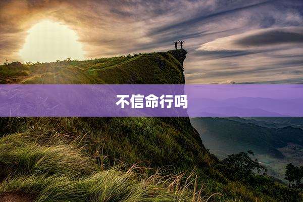 不信命行吗