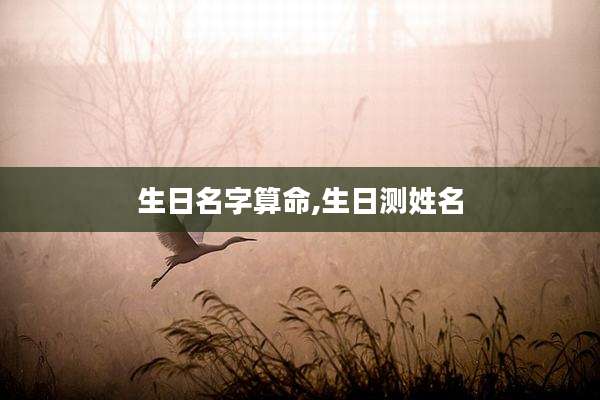 生日名字算命,生日测姓名