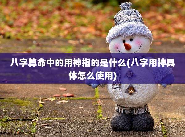八字算命中的用神指的是什么(八字用神具体怎么使用)