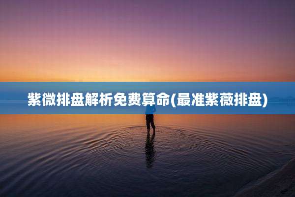 紫微排盘解析免费算命(最准紫薇排盘)
