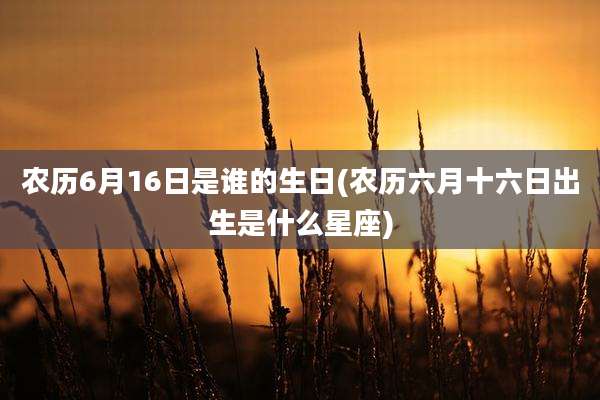 农历6月16日是谁的生日(农历六月十六日出生是什么星座)