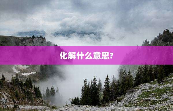 化解什么意思?
