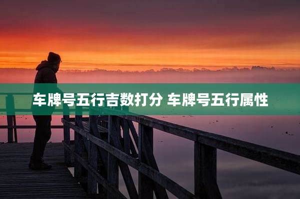 车牌号五行吉数打分 车牌号五行属性