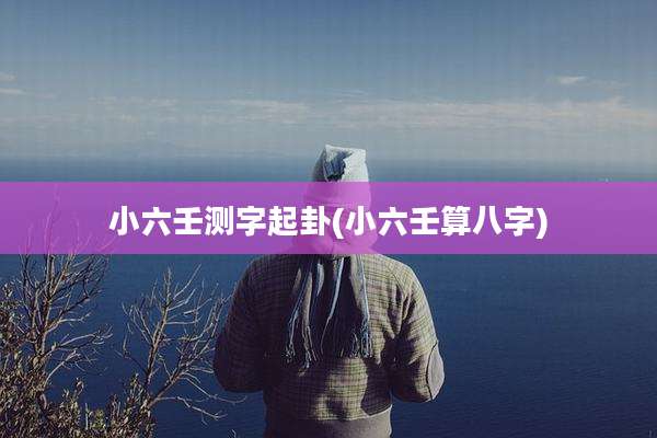 小六壬测字起卦(小六壬算八字)
