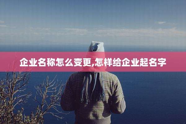 企业名称怎么变更,怎样给企业起名字