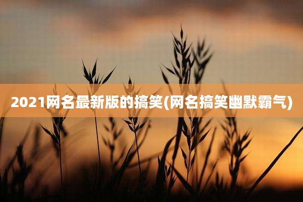 2021网名最新版的搞笑(网名搞笑幽默霸气)
