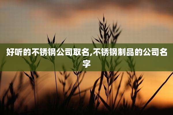 好听的不锈钢公司取名,不锈钢制品的公司名字
