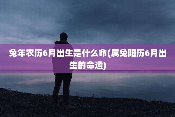 兔年农历6月出生是什么命(属兔阳历6月出生的命运)