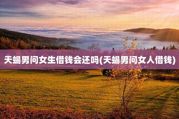天蝎男问女生借钱会还吗(天蝎男问女人借钱)