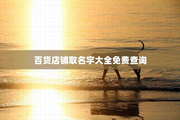 百货店铺取名字大全免费查询