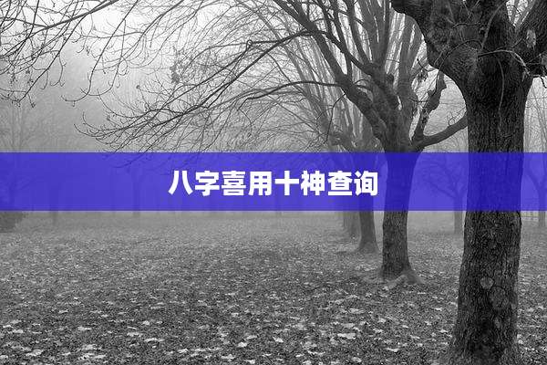 八字喜用十神查询