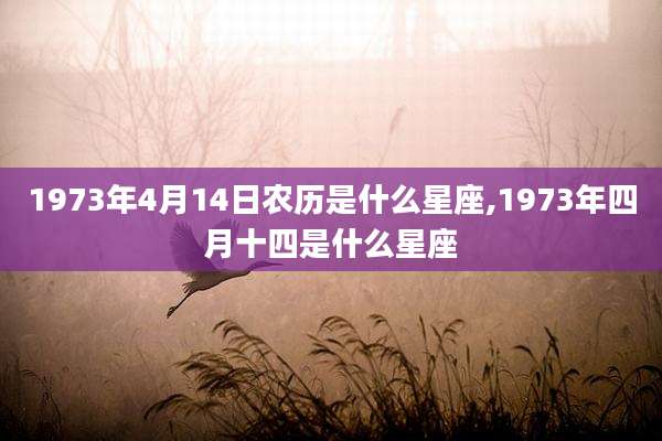1973年4月14日农历是什么星座,1973年四月十四是什么星座