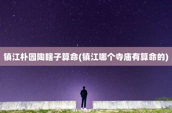 镇江朴园陶瞎子算命(镇江哪个寺庙有算命的)
