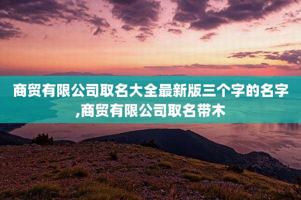 商贸有限公司取名大全最新版三个字的名字,商贸有限公司取名带木