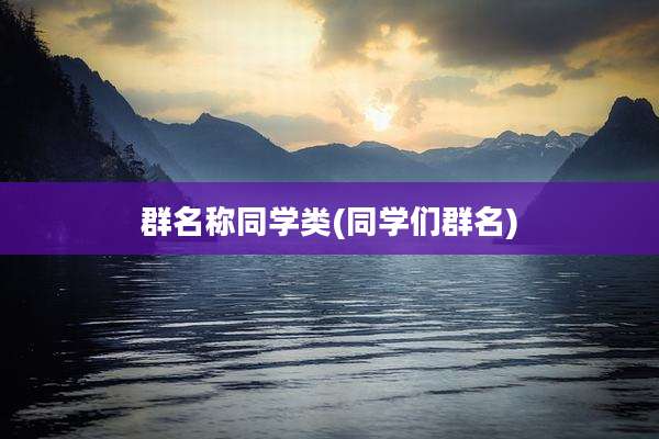 群名称同学类(同学们群名)