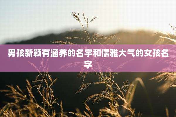 男孩新颖有涵养的名字和儒雅大气的女孩名字