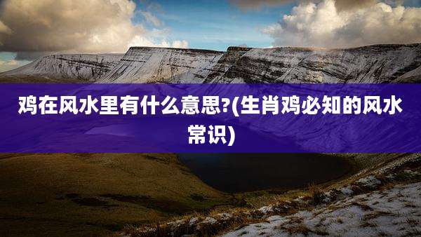 鸡在风水里有什么意思?(生肖鸡必知的风水常识)