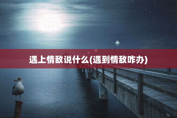 遇上情敌说什么(遇到情敌咋办)