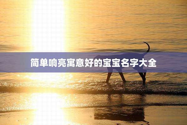 简单响亮寓意好的宝宝名字大全