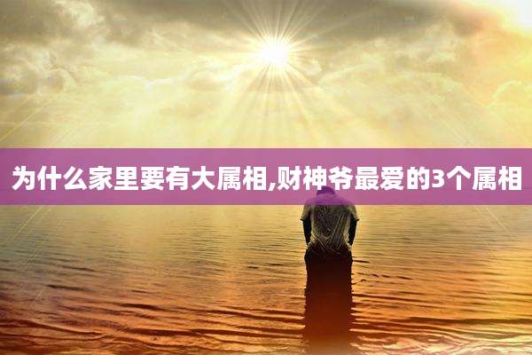 为什么家里要有大属相,财神爷最爱的3个属相