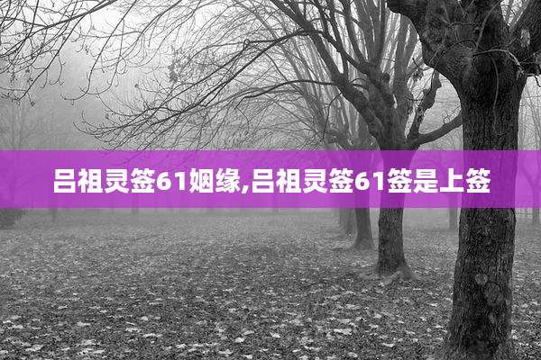 吕祖灵签61姻缘,吕祖灵签61签是上签
