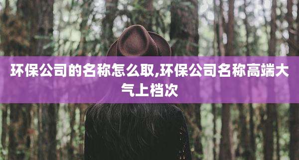 环保公司的名称怎么取,环保公司名称高端大气上档次