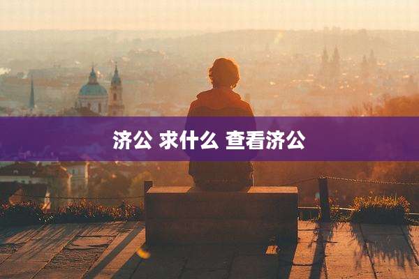 济公 求什么 查看济公