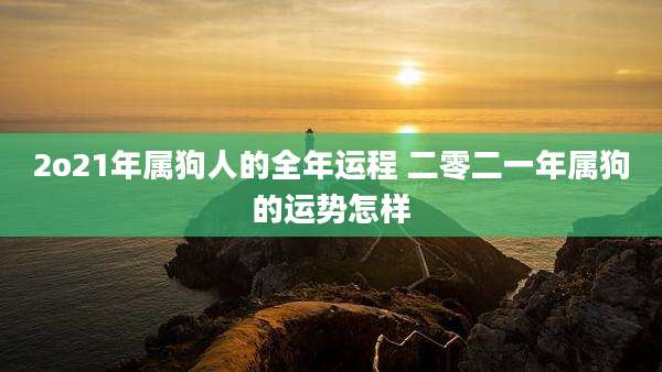 2o21年属狗人的全年运程 二零二一年属狗的运势怎样