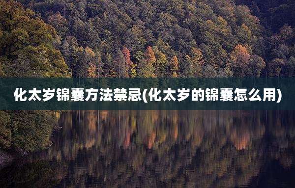 化太岁锦囊方法禁忌(化太岁的锦囊怎么用)
