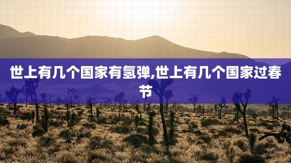 世上有几个国家有氢弹,世上有几个国家过春节