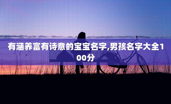 有涵养富有诗意的宝宝名字,男孩名字大全100分