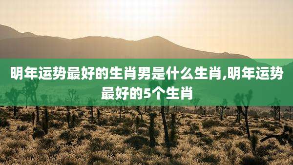 明年运势最好的生肖男是什么生肖,明年运势最好的5个生肖