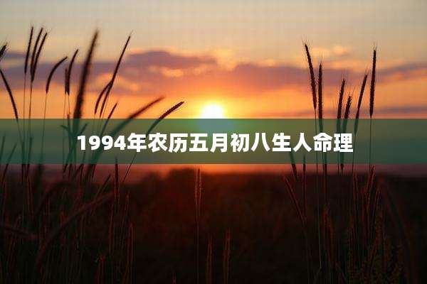 1994年农历五月初八生人命理