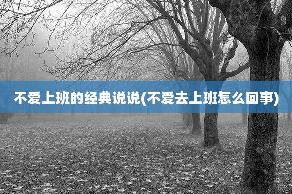 不爱上班的经典说说(不爱去上班怎么回事)
