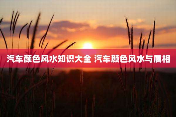 汽车颜色风水知识大全 汽车颜色风水与属相