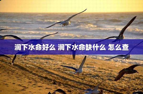 涧下水命好么 涧下水命缺什么 怎么查