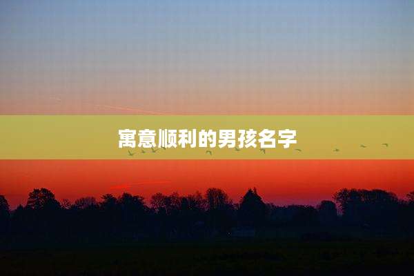 寓意顺利的男孩名字