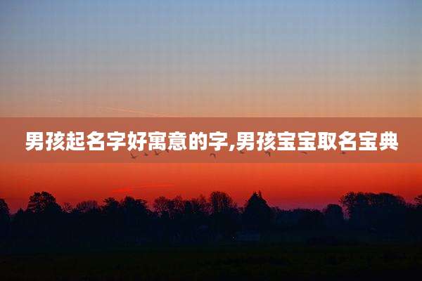 男孩起名字好寓意的字,男孩宝宝取名宝典