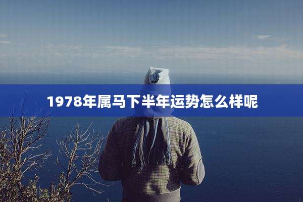 1978年属马下半年运势怎么样呢